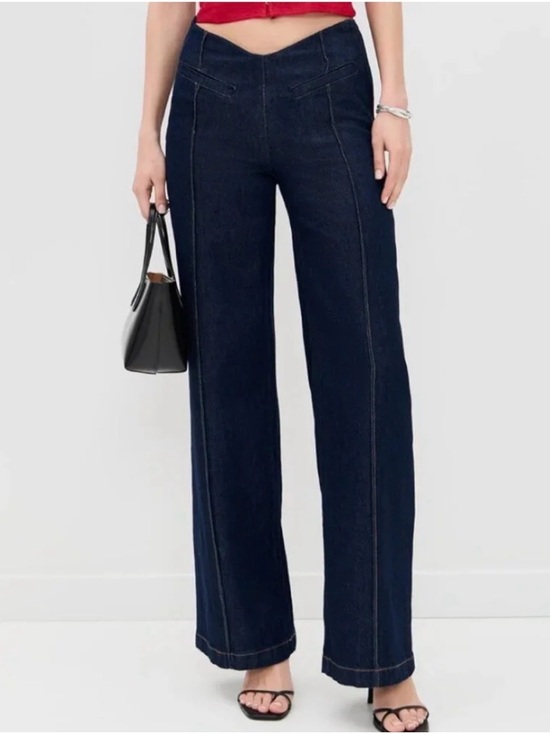 Reformation Denim - Reformation Dark Blue High-Rise Wide-Leg Jeans
